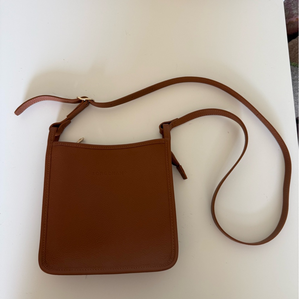 Longchamp Brown leather Crossbody Shoulder Bag New